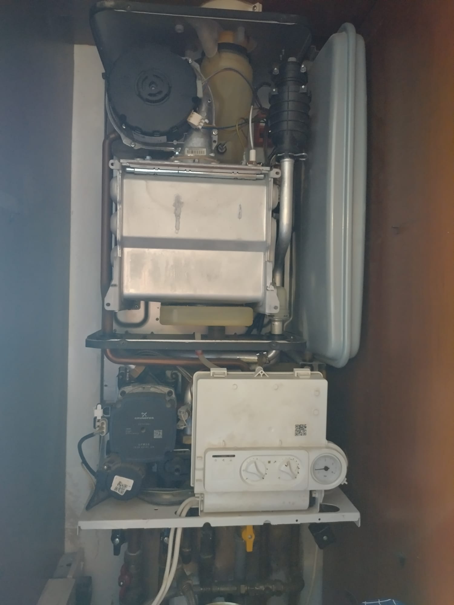 Boiler opened for internal annual service inspection — Gas Safe engineer Bradford